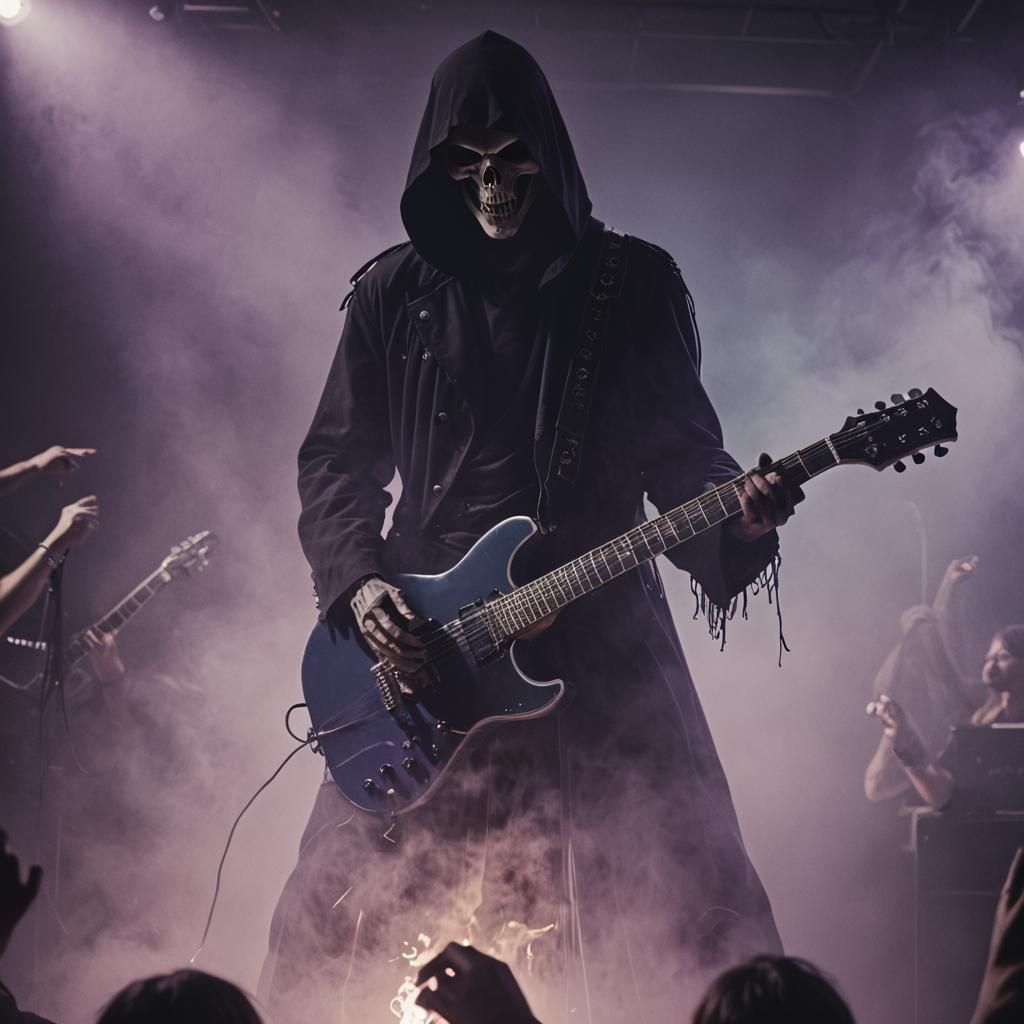 Reaper Shreds on Stage in a Dark Fantasy Rock Concert