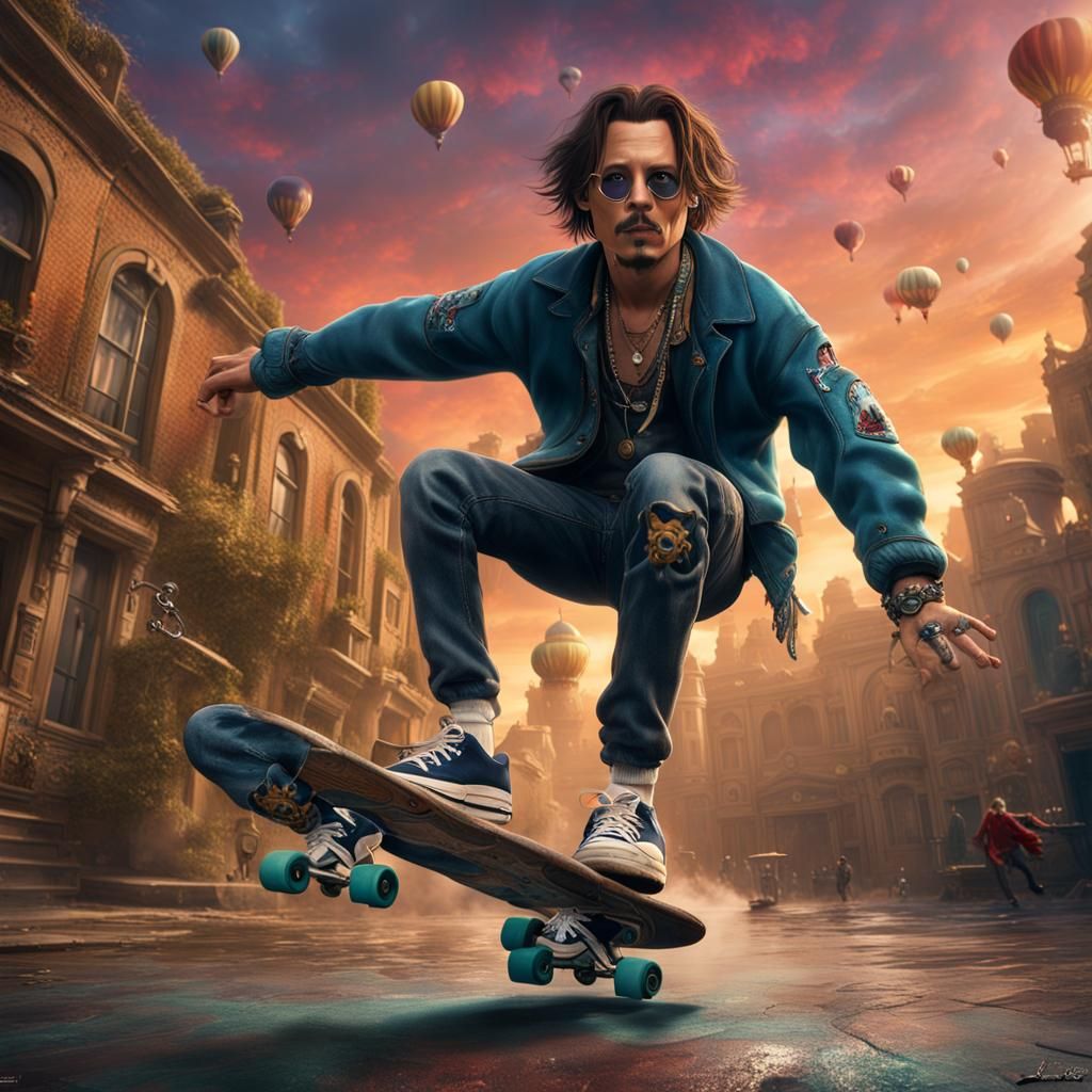 Johnny Depp Lands a Thrilling Kickflip in a Fantastical Drea...
