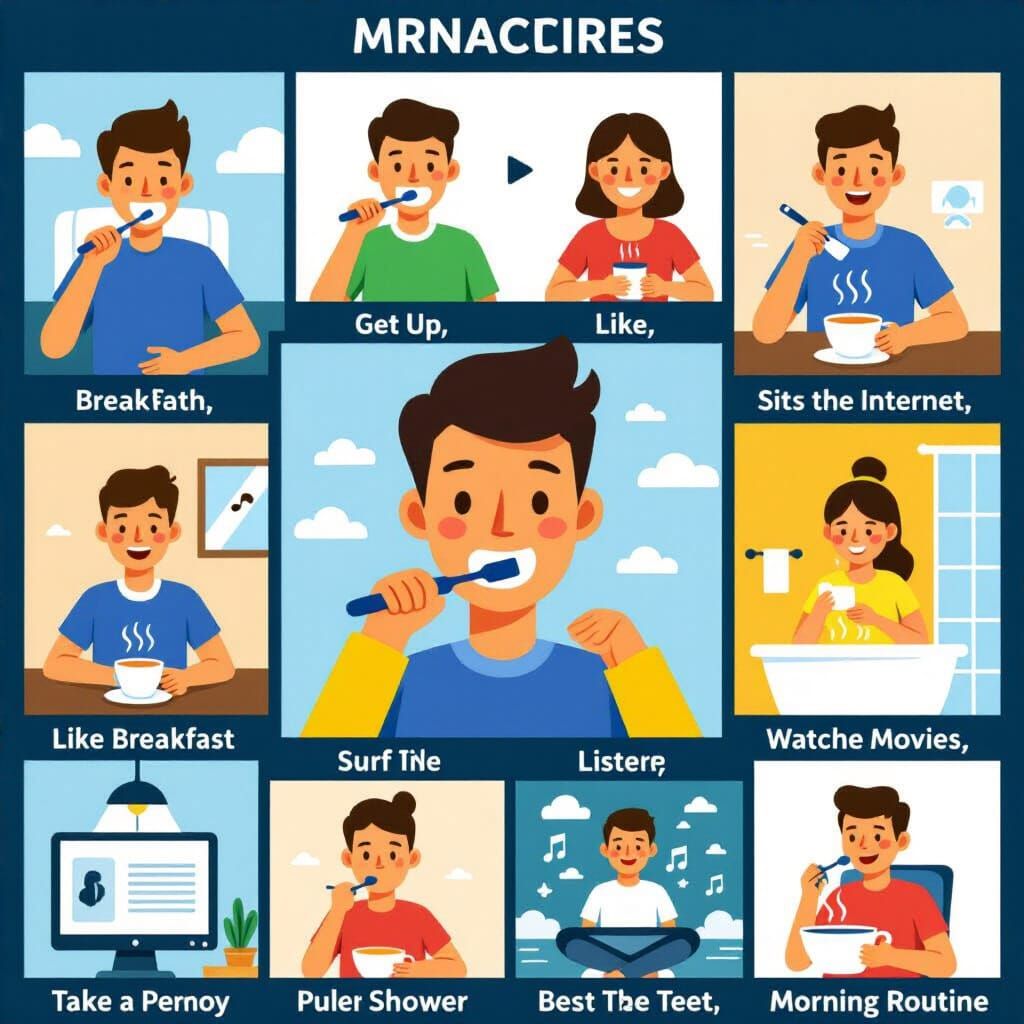 Person's Daily Morning Routine Visualized