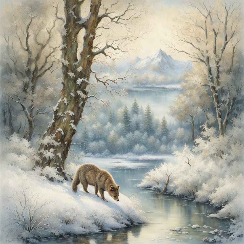 A detailed, high-resolution image of a grizzly bear, covered...