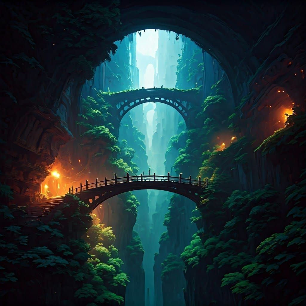 Ethereal Fantasy Landscape in Vibrant Colors