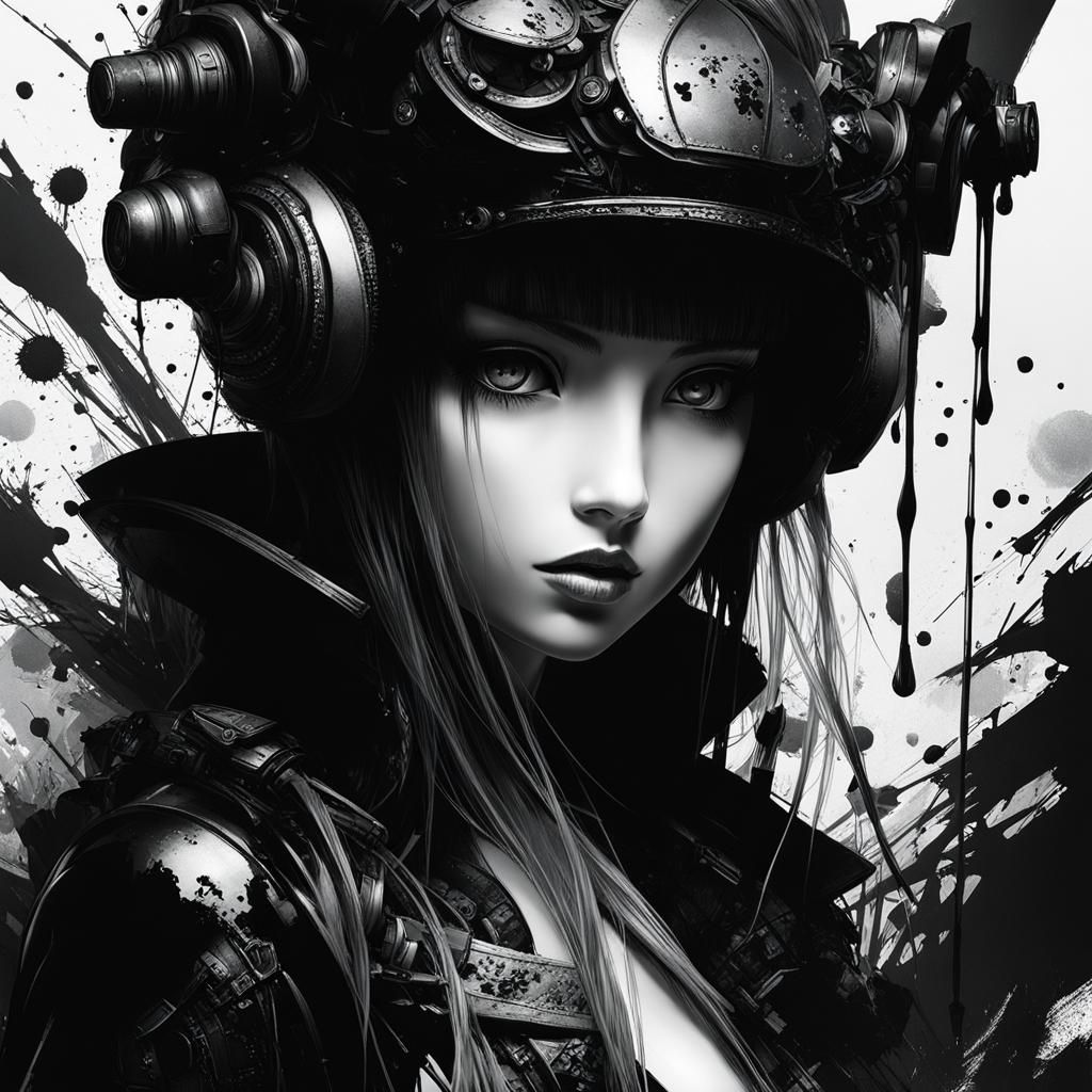 Surreal Street Art Doll in High Contrast