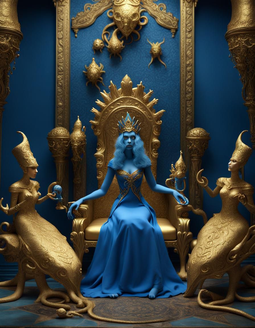 Golden Throne Room of the Blue Skinned Queen