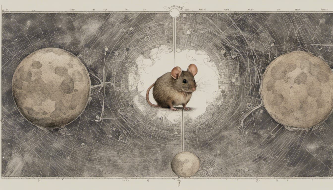 Schematic Drawing of a Cheese Moon with Ley Lines