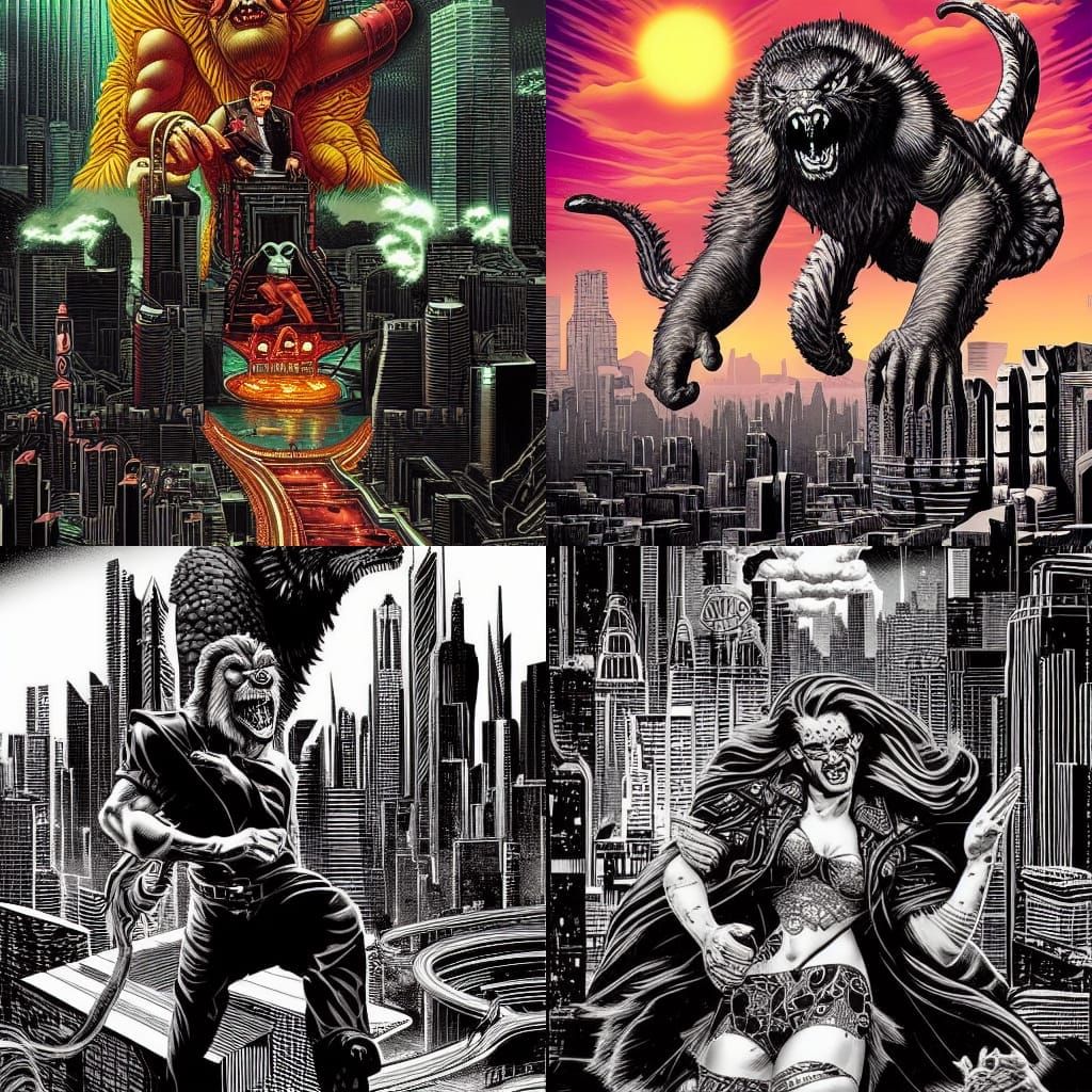 Cyberpunk Chimera Devastates Sin City Babylon