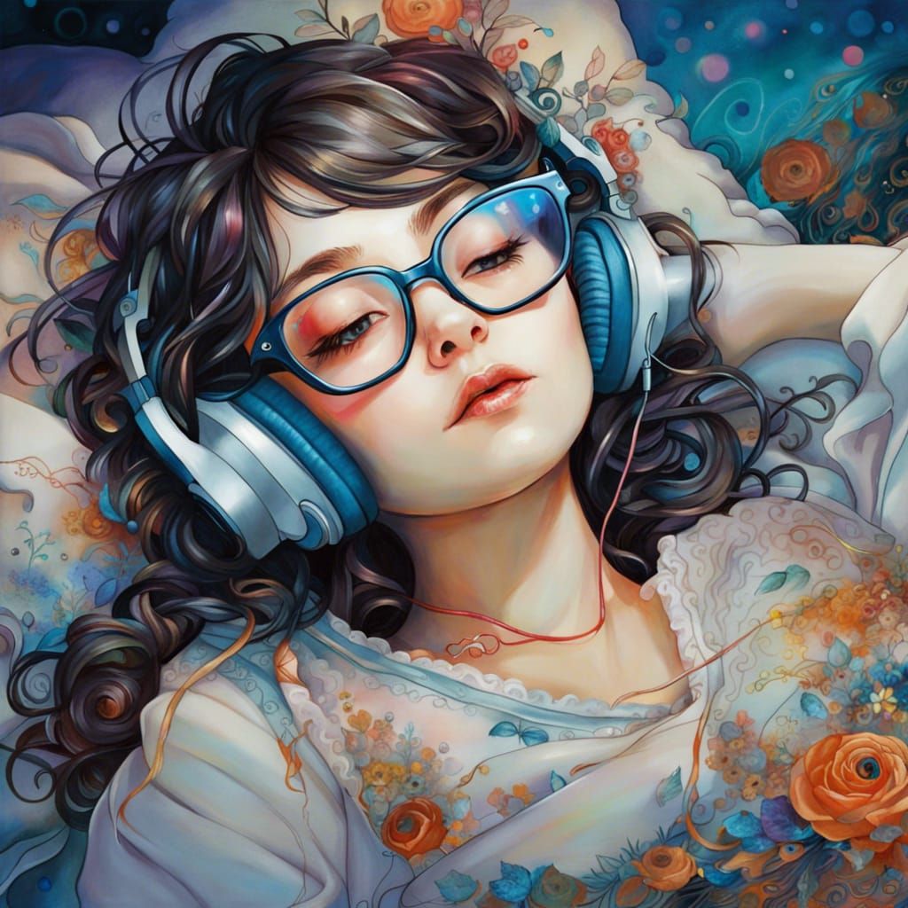 Dreamy Portrait of a Relaxed Woman in Ethereal Glow