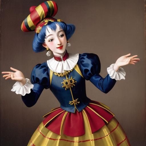 16th Century Jester in Whimsical Dance