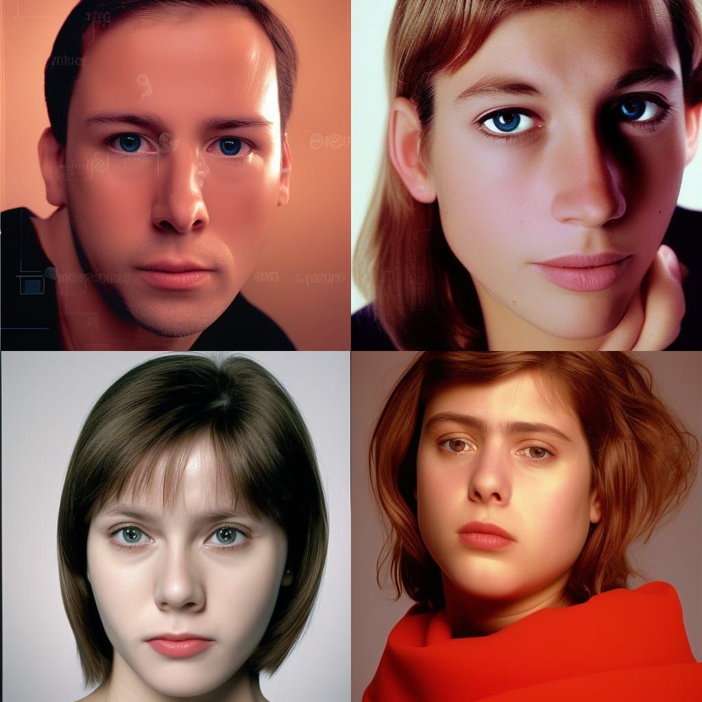 Surreal 90s Portrait of Two Lovers in Bokeh Studio Lighting