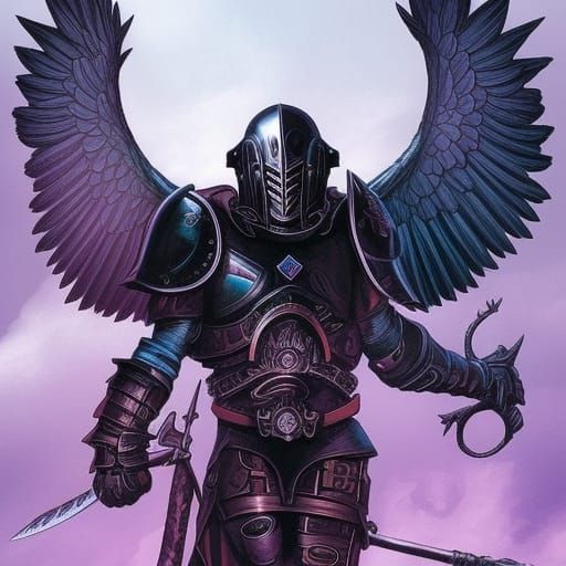 Raven Knight in Comic Book Art Style
