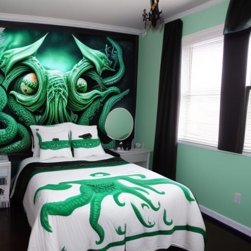 Eldritch Dreams in a Cthulhu Inspired Bedroom