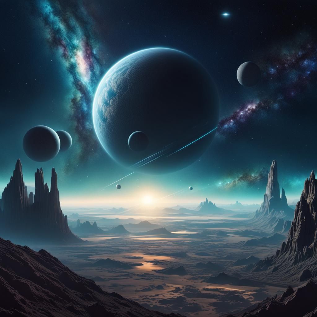 Cosmic Vistas: Epic Planetary Landscapes in Stunning Digital...