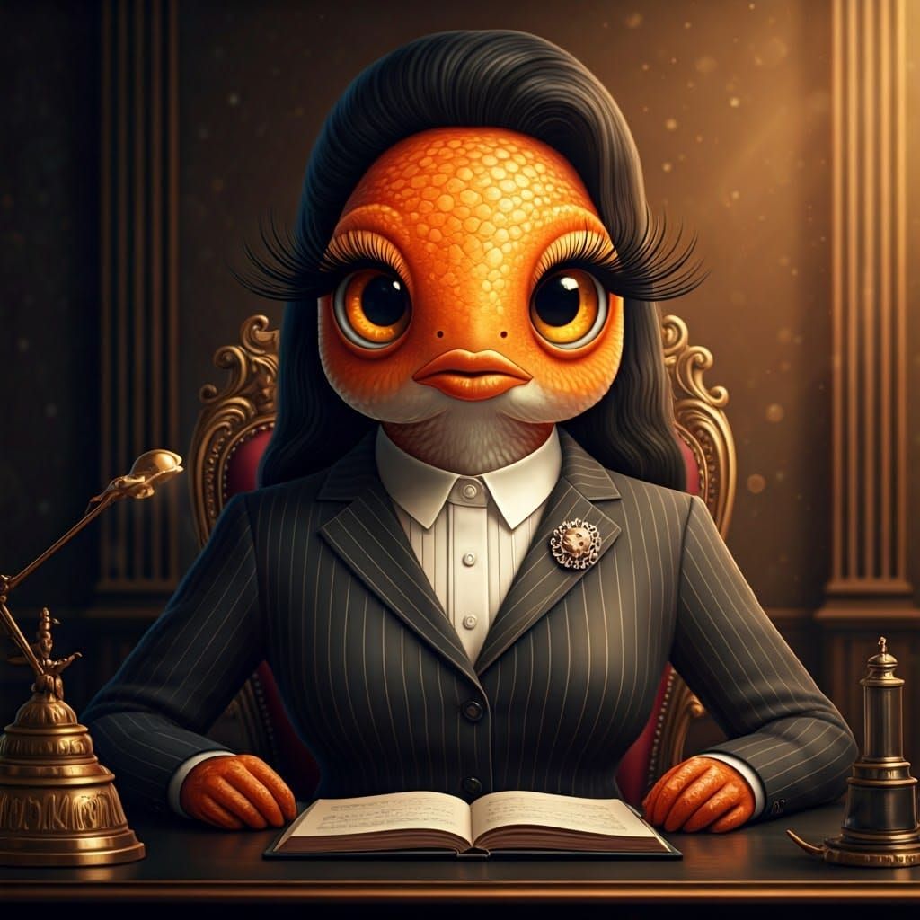 Enchanting Anthropomorphic Fish in Elegant Office Attire