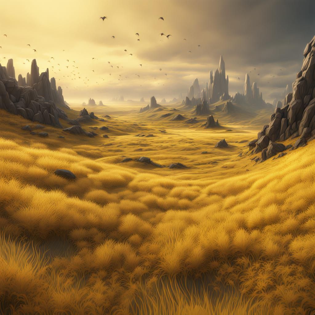 Ethereal Yellow Plains in Vibrant Color