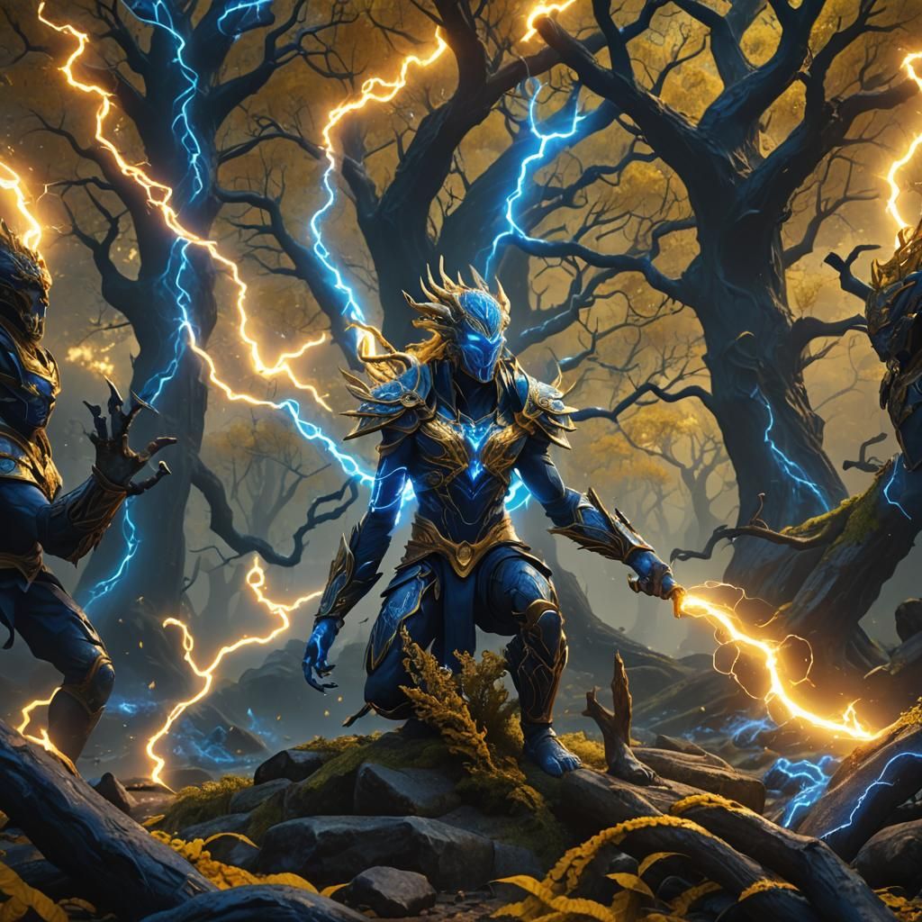 Golden Hydra Ignites Ancient Forest