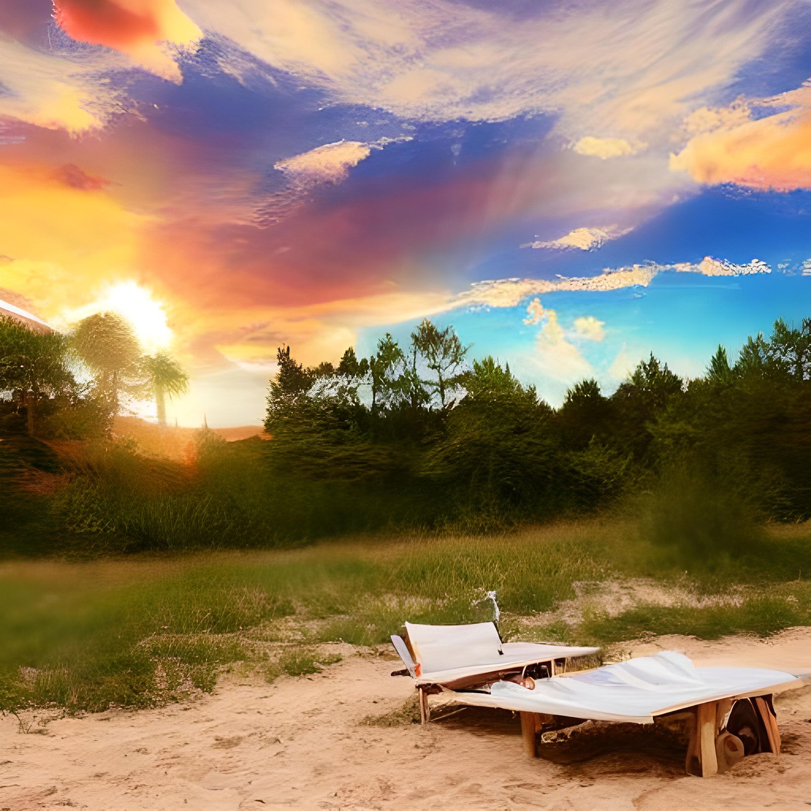 bed by beach by Beahm