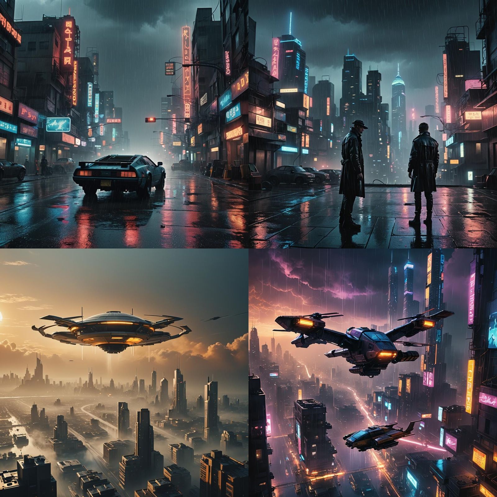 Blade Runner Style Skimmer in Cinematic Lighting