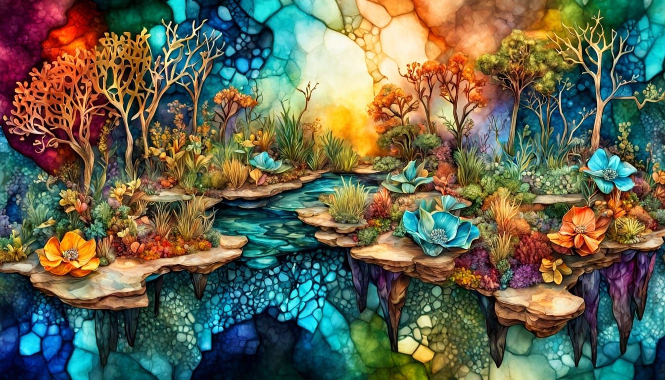 Brilliant Biophilic Art with Alcohol Ink and HDR