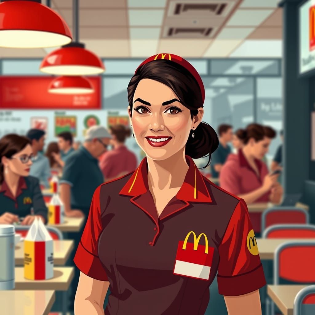 McDonald's Employee in Syd Mead Style