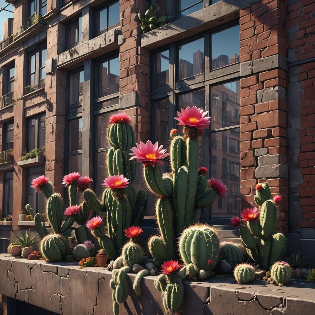 Ethereal City Oasis Blooms Amidst Modern Skyscrapers