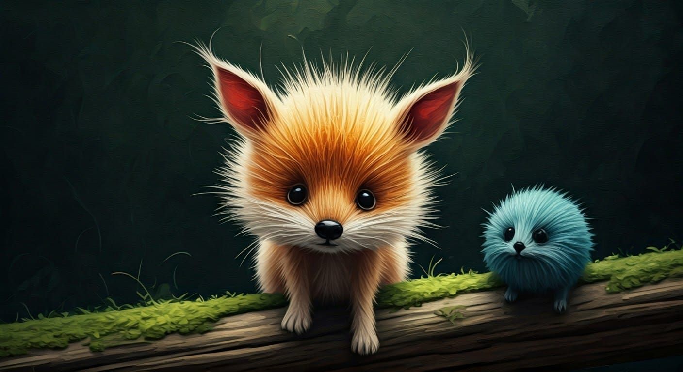 Intricate Nature Scene in Gouache Watercolor Impressionist S...