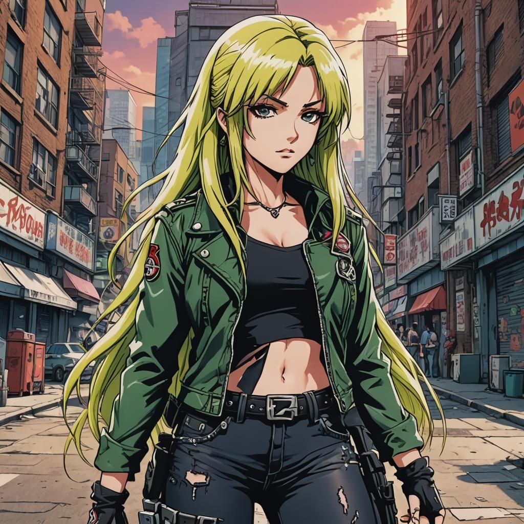 Cyberpunk Shot of Poison by Lita Ford Anime Artwork