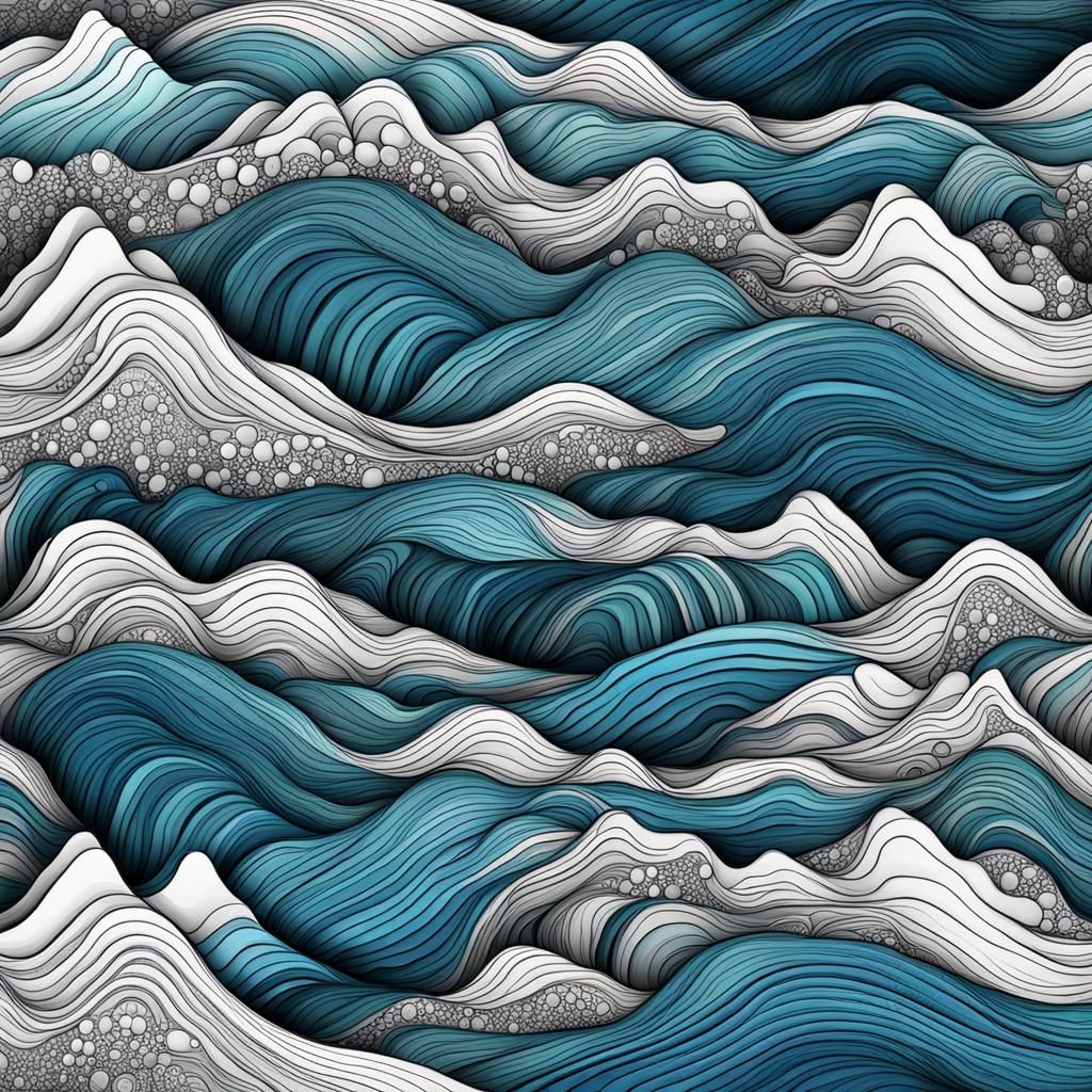 Granite Shoreline Dreams in Abstract Vector Art