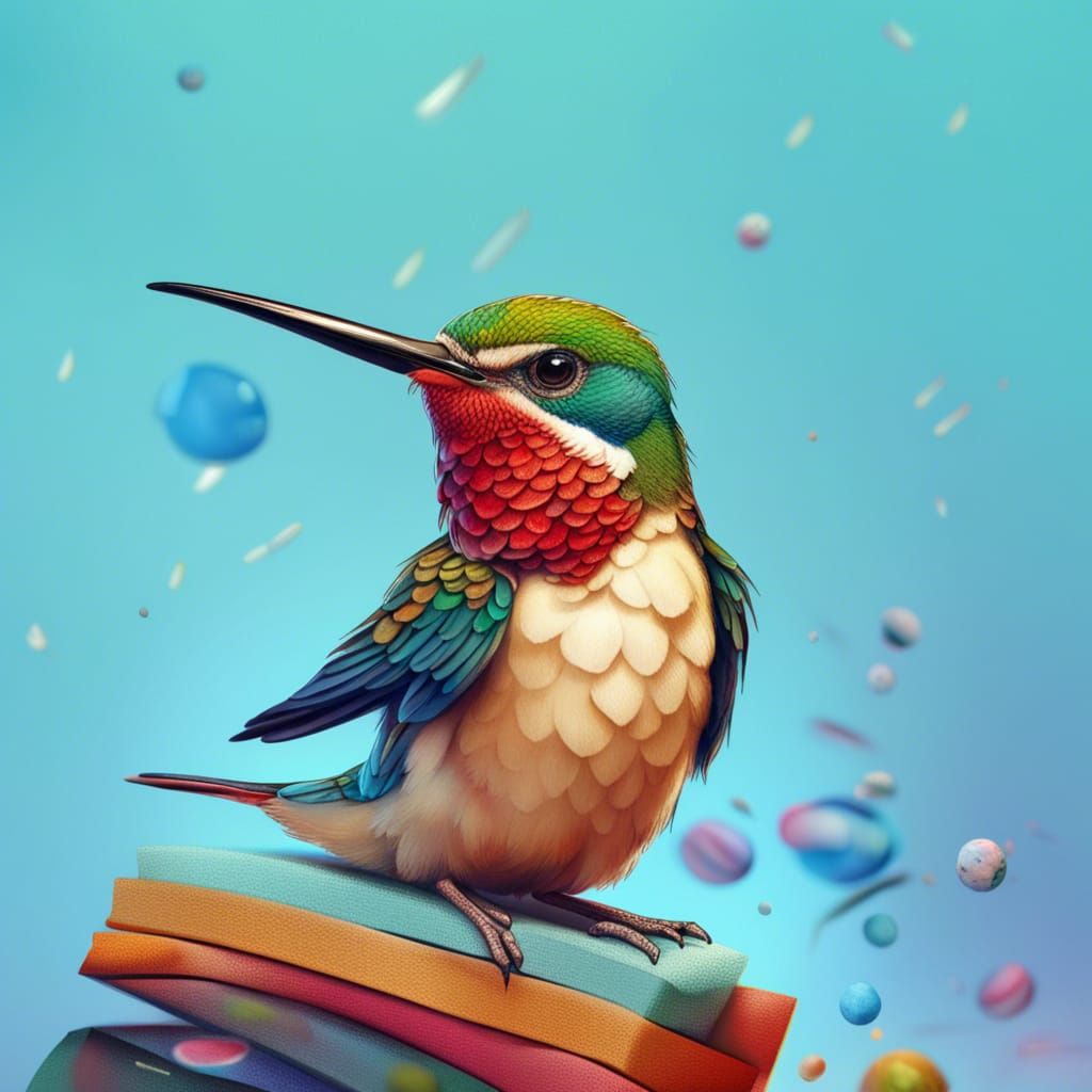 Hipster Hummingbird in Awe-Inspiring Outdoor Scene