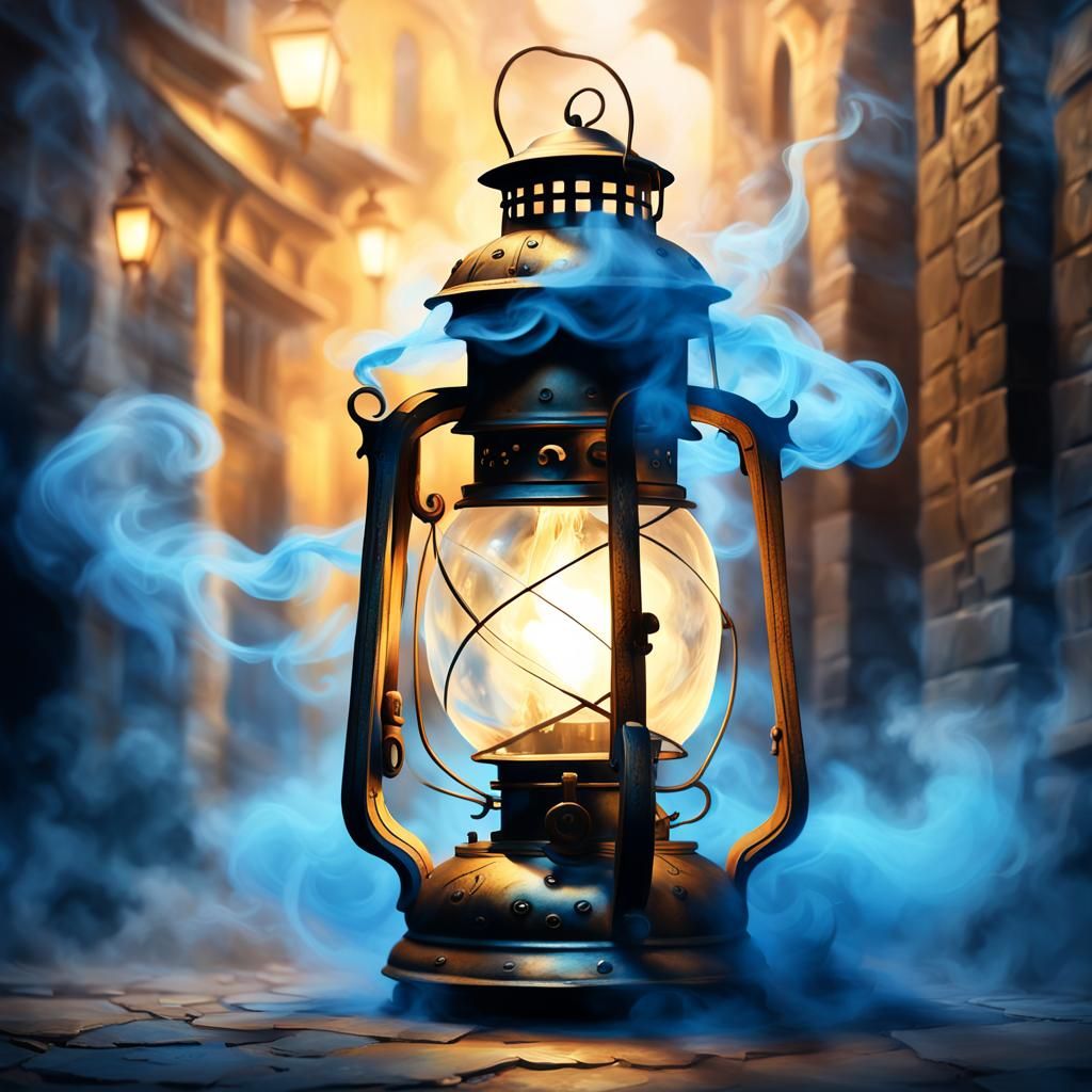 Ethereal Street Scene in Dreamy Oil Painting Style