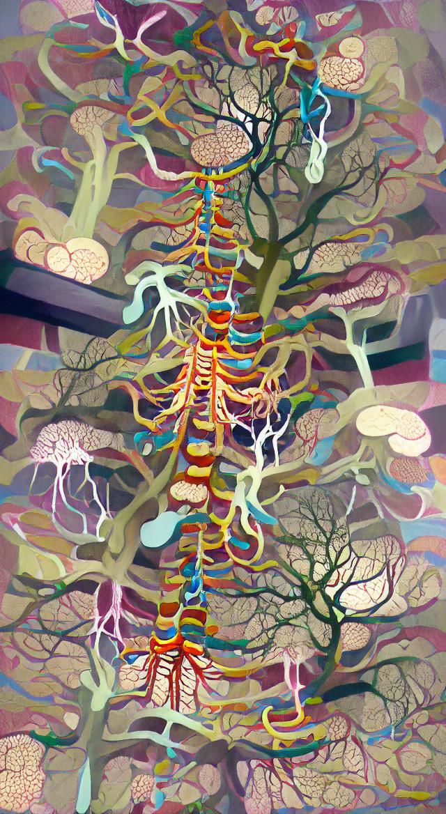 Psychedelic Nervous System Tree Painting