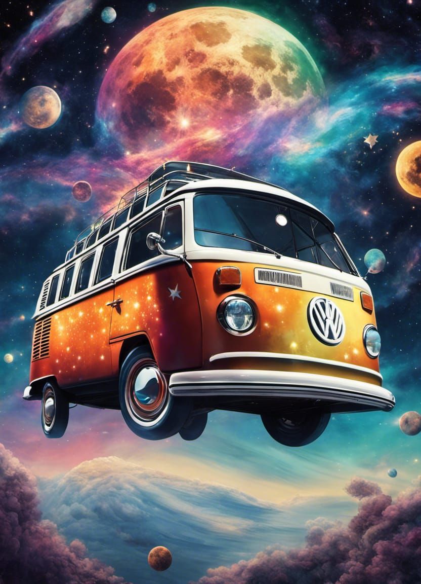 Retro VW Bus in Space #2
