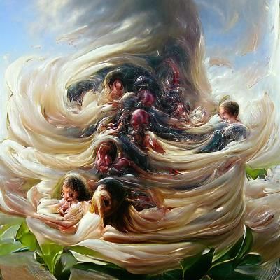 Maelstrom of Blooming Spirits in Whirling Oil