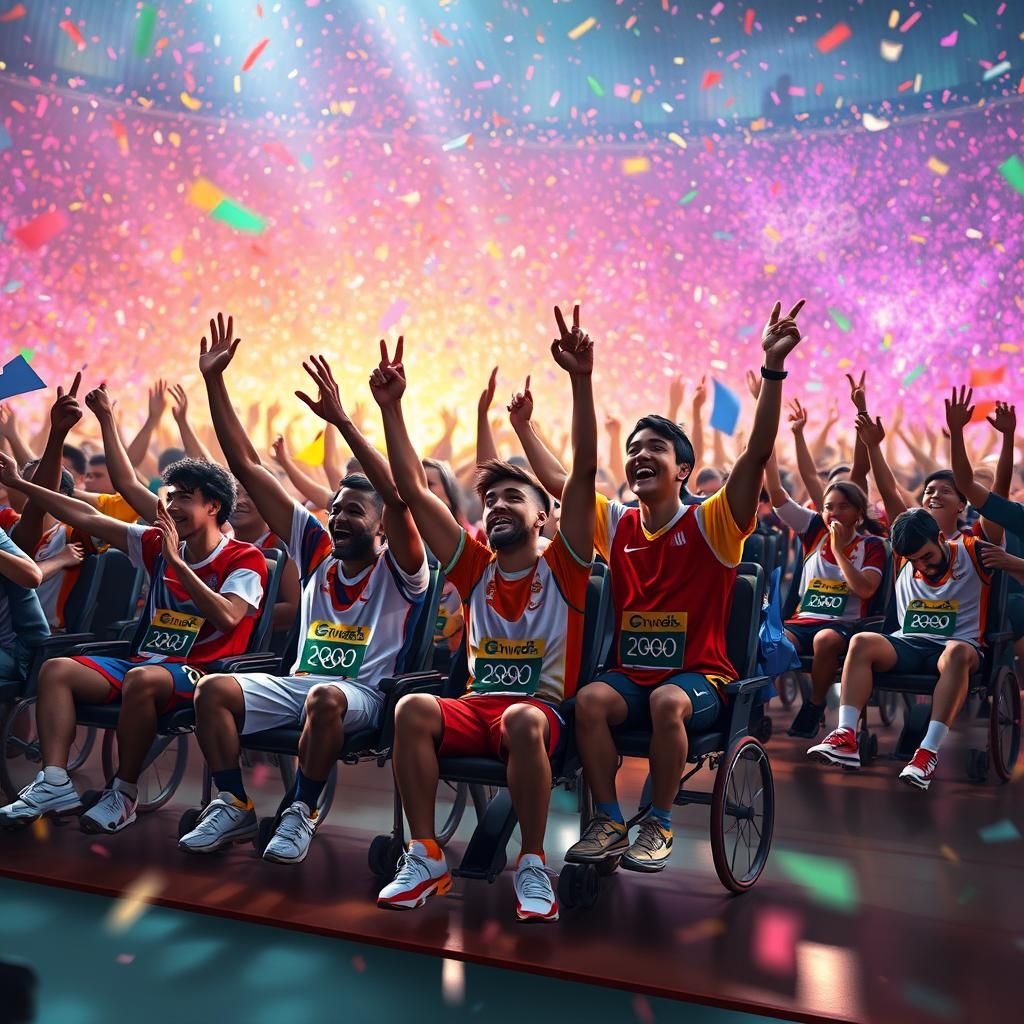 Vibrant 2024 Olympic and Paralympic Athletes Celebrate in Co...