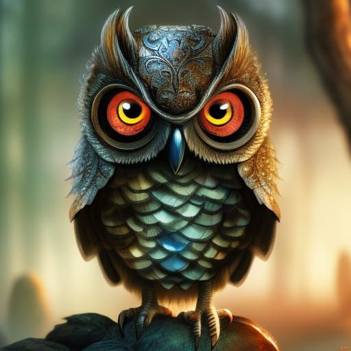 Mystical Owl Goddess Amidst Ancient Treasures