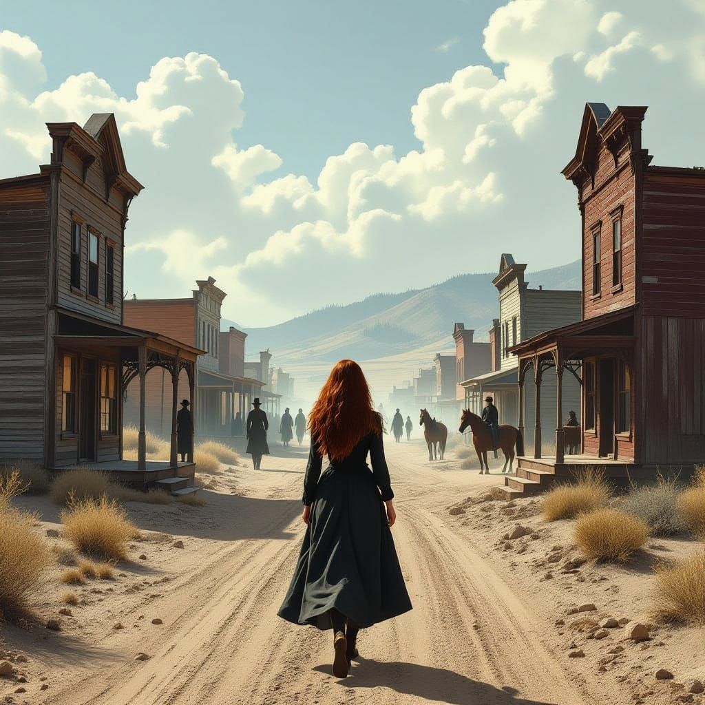 Woman Imagines Bodie Ghost Town Alive at Golden Hour
