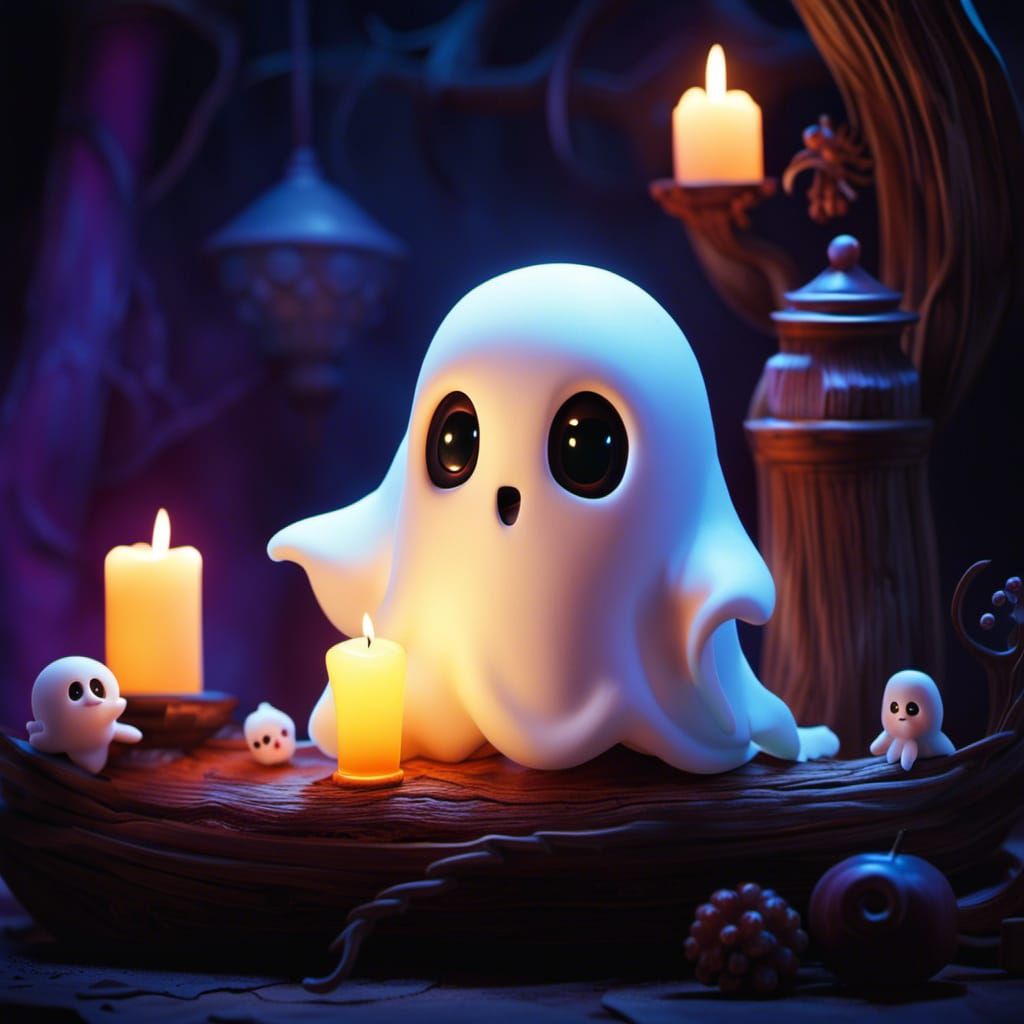 Cute Ghosts in Stop Motion Claymation Style