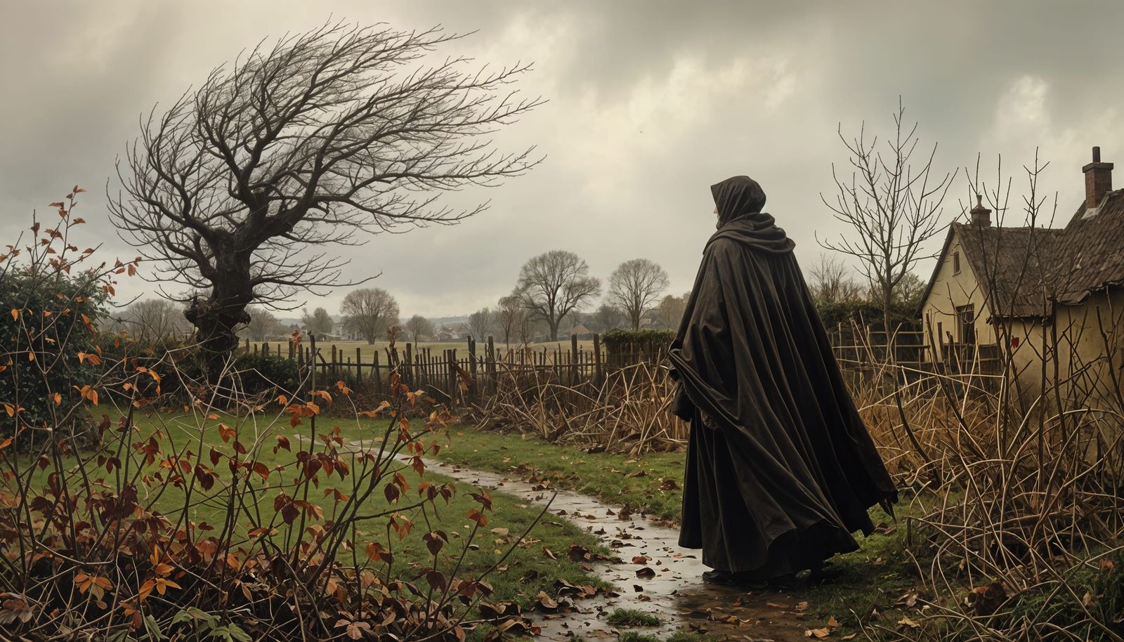 Stormy Autumn Garden in Dramatic Style