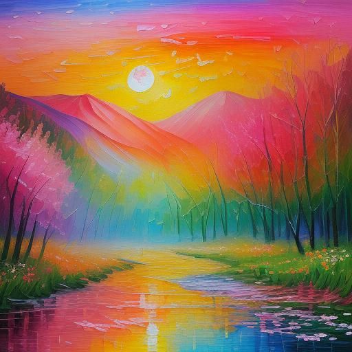 Epic Sunset over a Mountain River