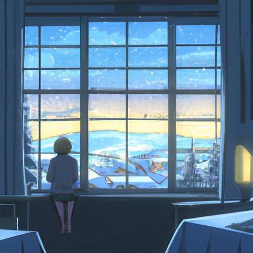 Ethereal Xmas Eve Scene in Vibrant Anime Style