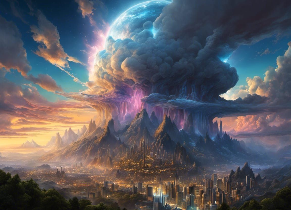 Cosmic Cloud Metropolis in Ethereal Glory