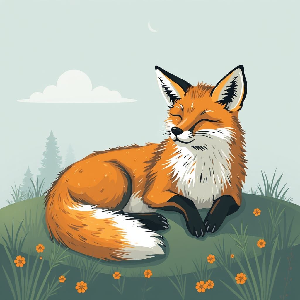 Chilled Relax Fox: An AI Generated Image