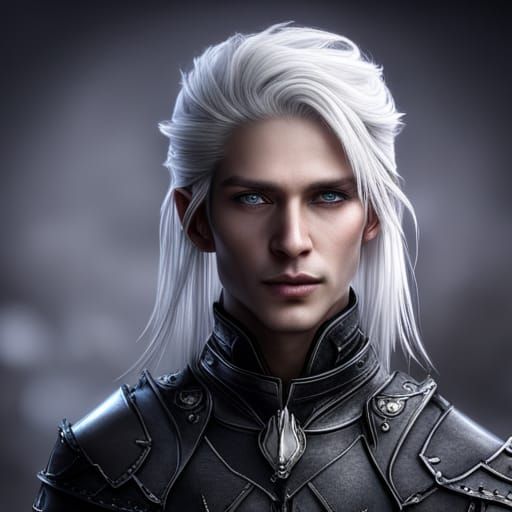 Ethereal Elf Warrior in Dark Fantasy Armor