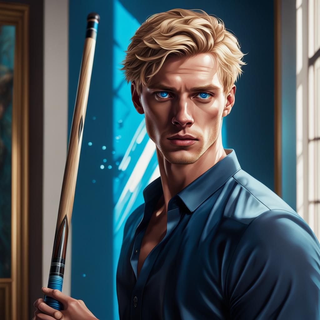 Dramatic Hyperrealistic Portrait of a Young Man in a Luxurio...