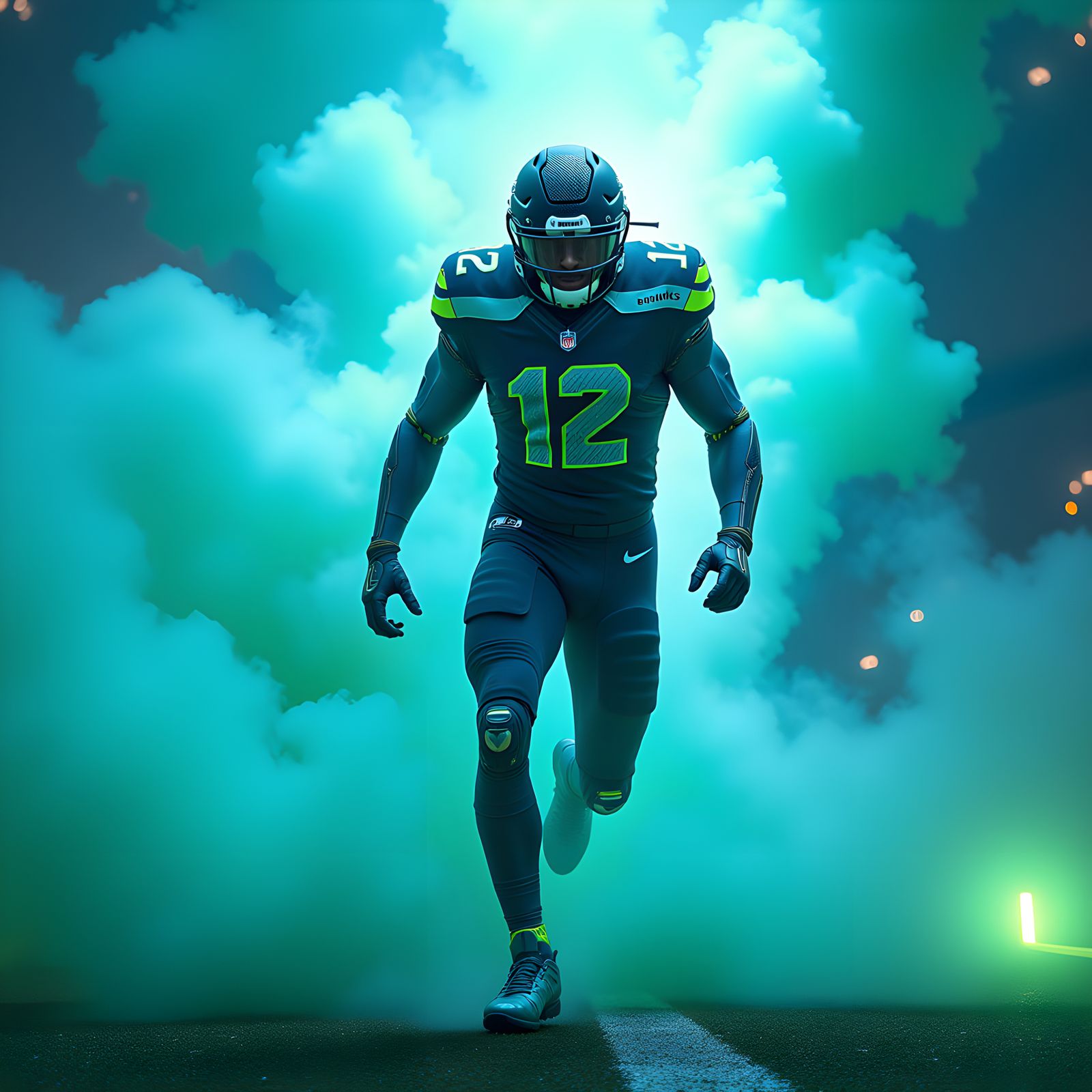 Futuristic Cyborg Football Player Emerges in Seattle Seahawk...