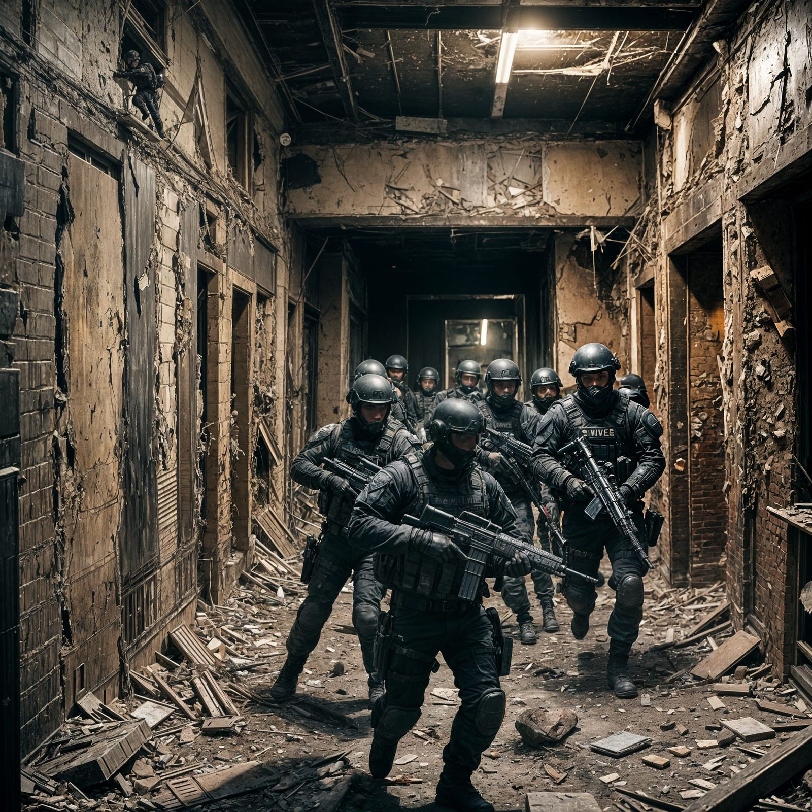 Hyperrealistic SWAT Infiltration in a Crumbling Apartment Co...
