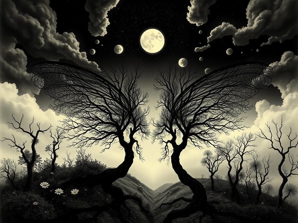 Surreal Gothic Dreamscape in Hyperrealistic Stereoscopic Sty...