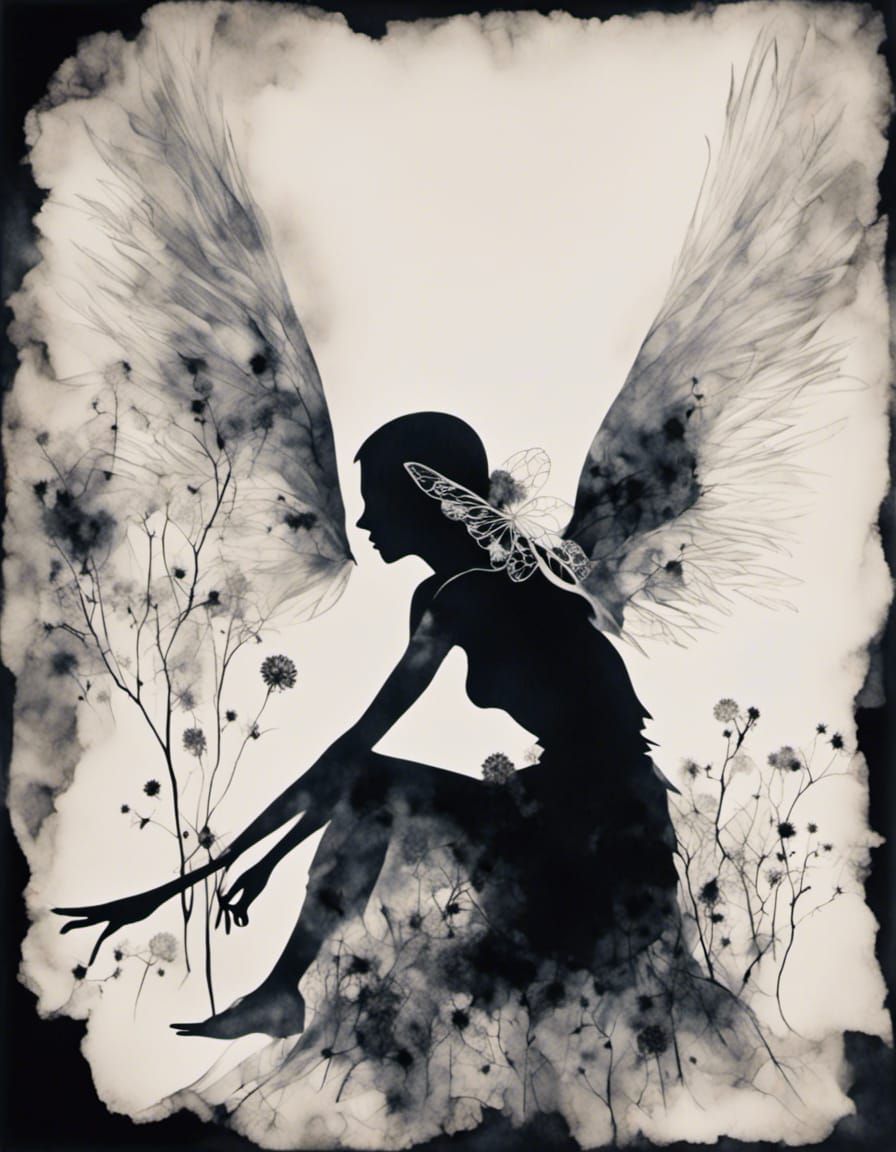 Angel Faerie Pixie in Somber Reflection