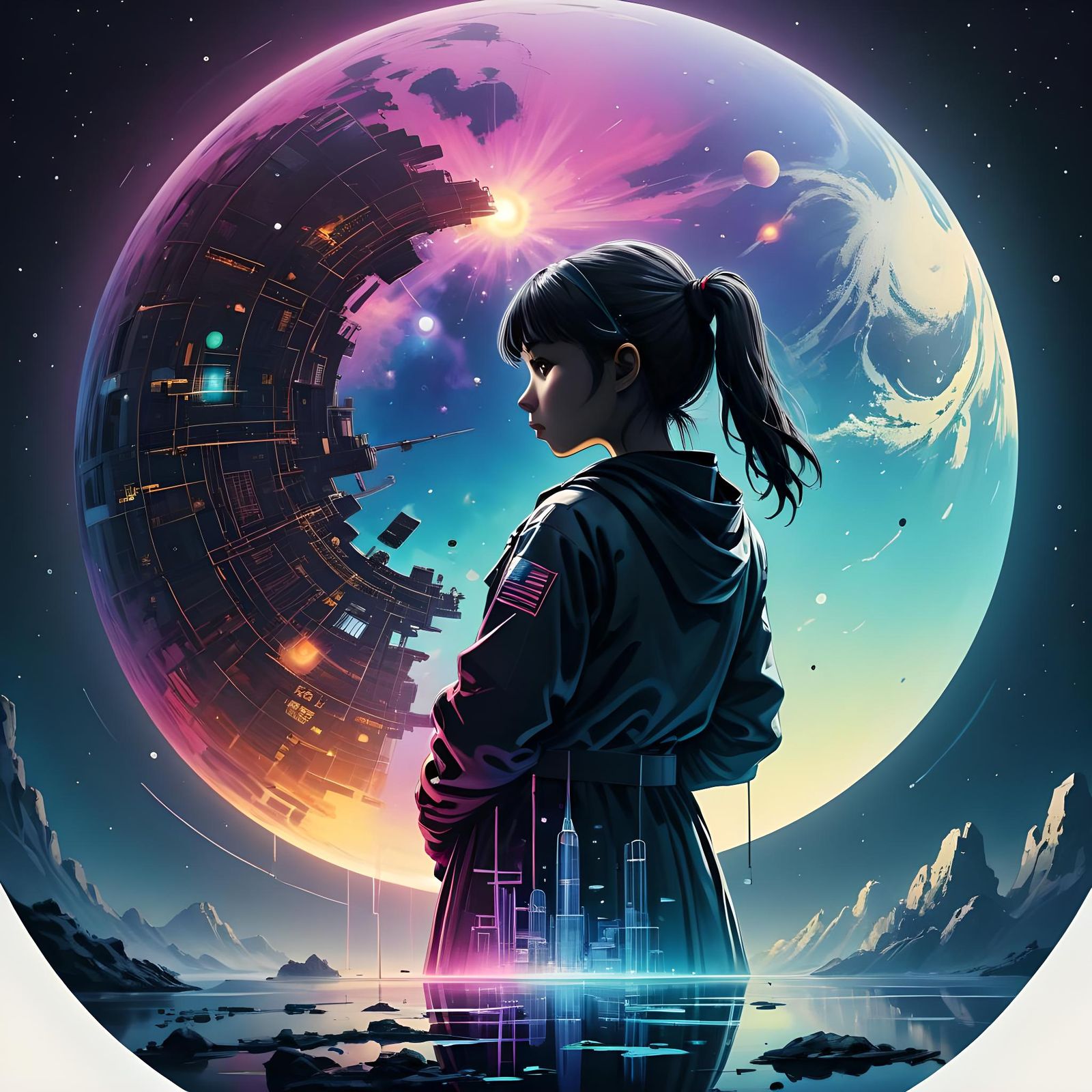 Mindbending Retrofuturistic Sci-Fi Scene