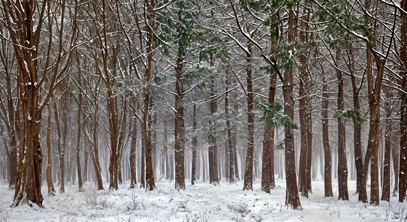 Geometric Cart in Ethereal Snow Forest
