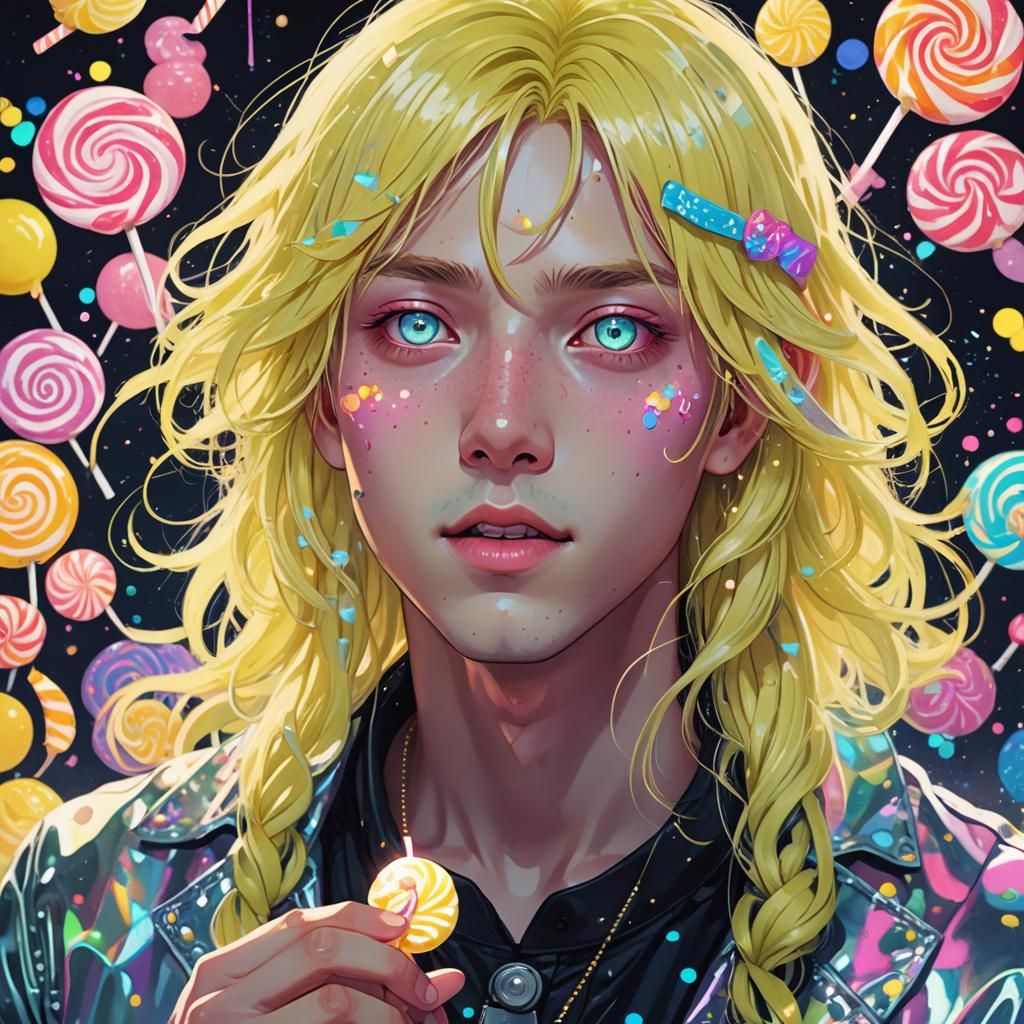 Whimsical Pastel Anime Portrait of a Trendy Japanese Youth