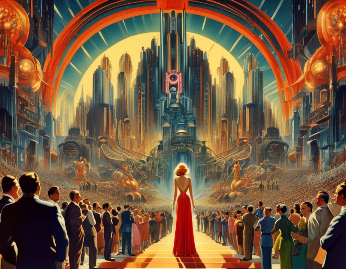 metropolis 1928 art deco poster